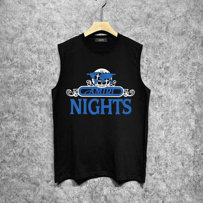 Amiri tank top earth letter printing