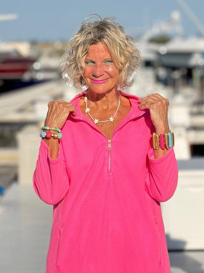 LULU-B HOT PINK TEXTURED DRESS