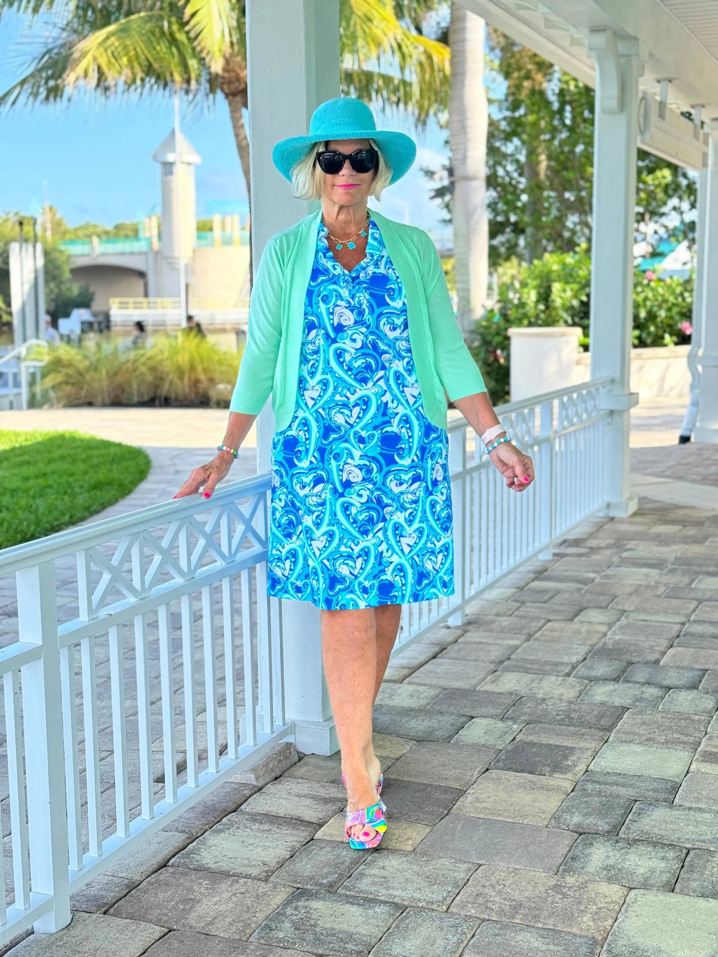 BLUE DREAMING HEARTS RUFFLE DRESS
