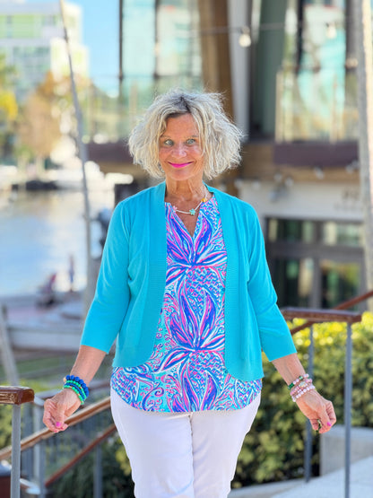 LULU B PALM ROYALE NOTCH TOP