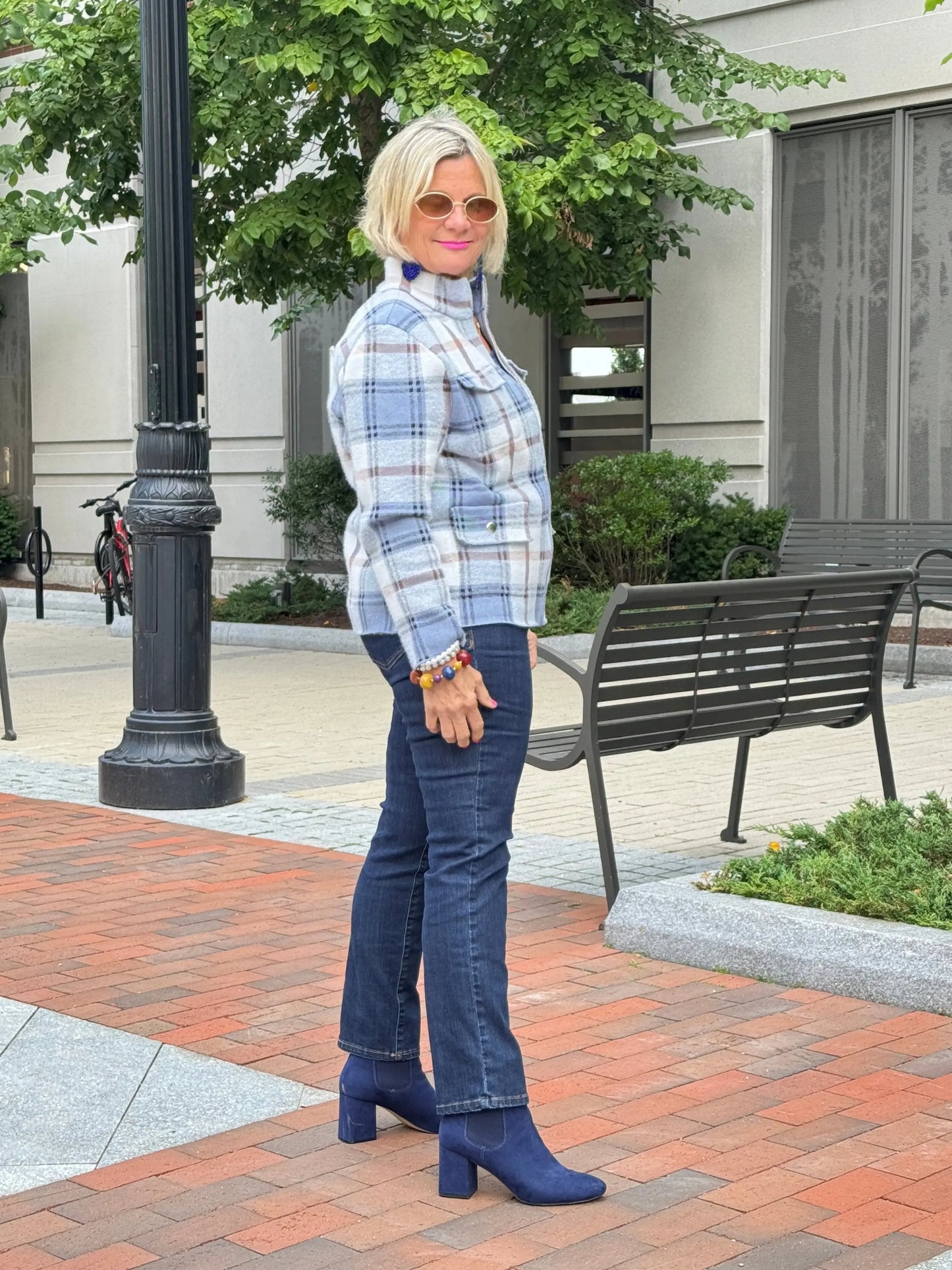 Cozy Plaid Full zipper jacket