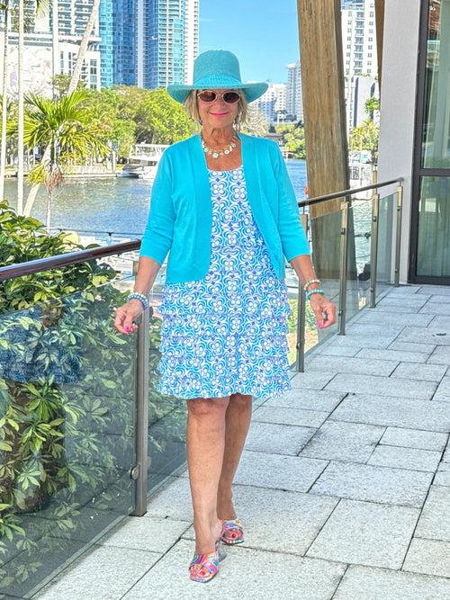 LULU B COASTAL BLOOM CHA CHA DRESS
