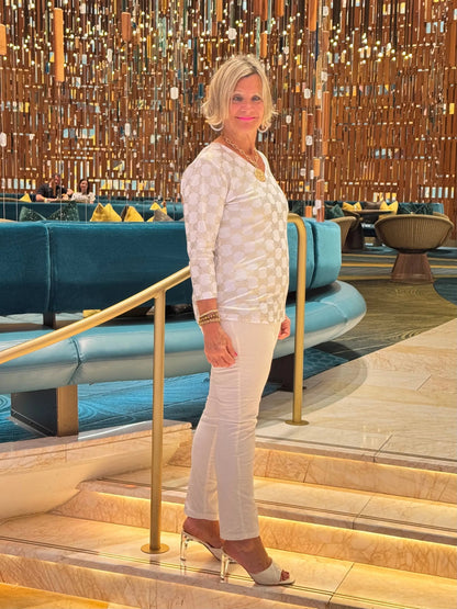 LULU-B HOLIDAY GOLD AND V NECK