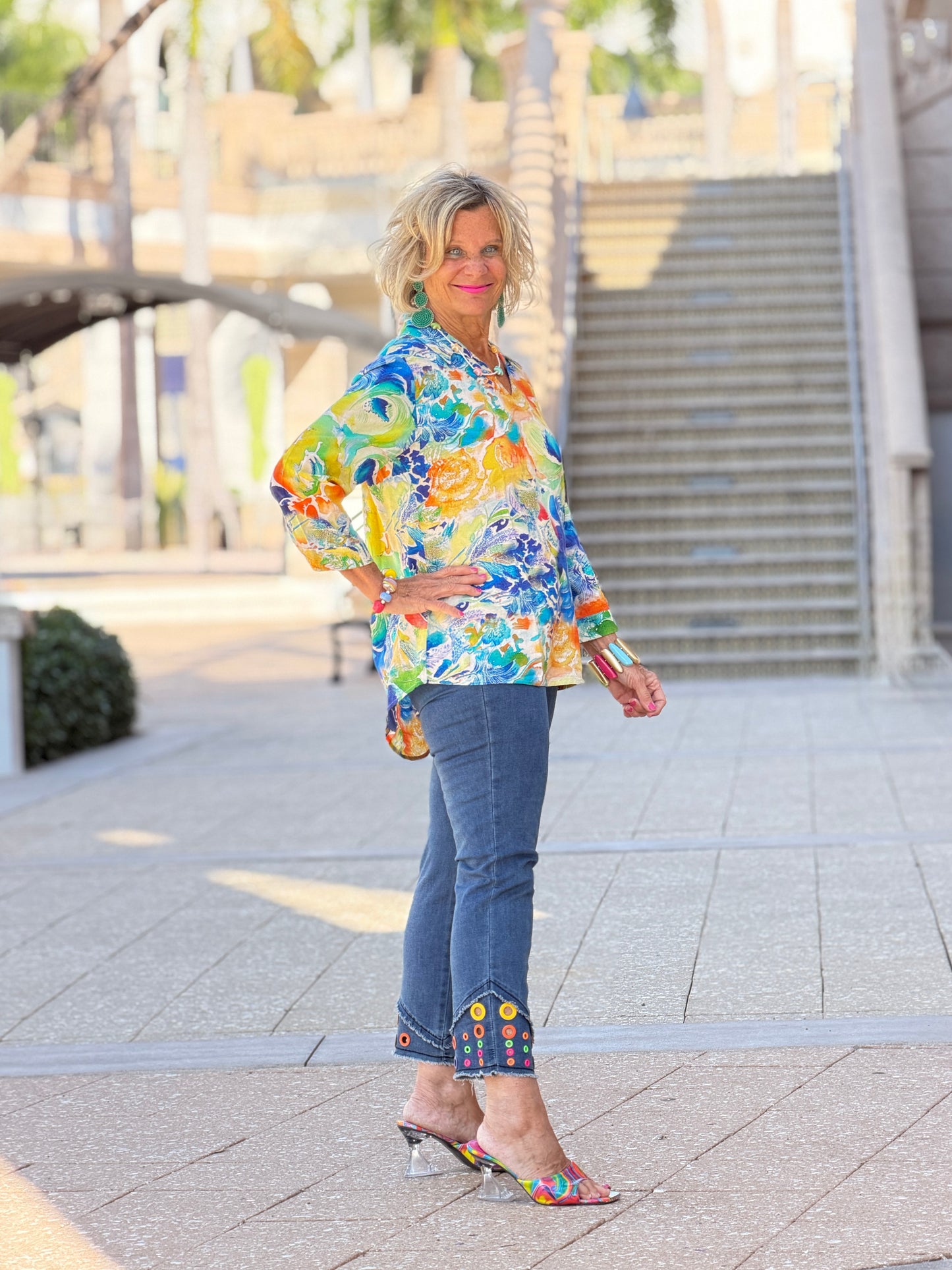 Ethyl Casual Collar V-Neck Blouse - Approval