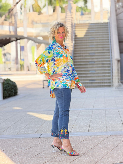 Ethyl Casual Collar V-Neck Blouse - Approval