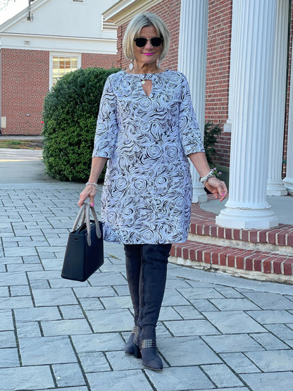 ELEGANT EXPRESSIONS KEYHOLE DRESS