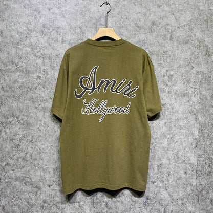 Amiri t shirts letter padded printing short sleeves