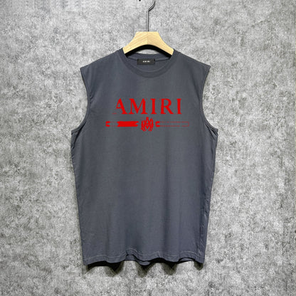 Amiri tank top with damaged letter horizontal stripesprinting