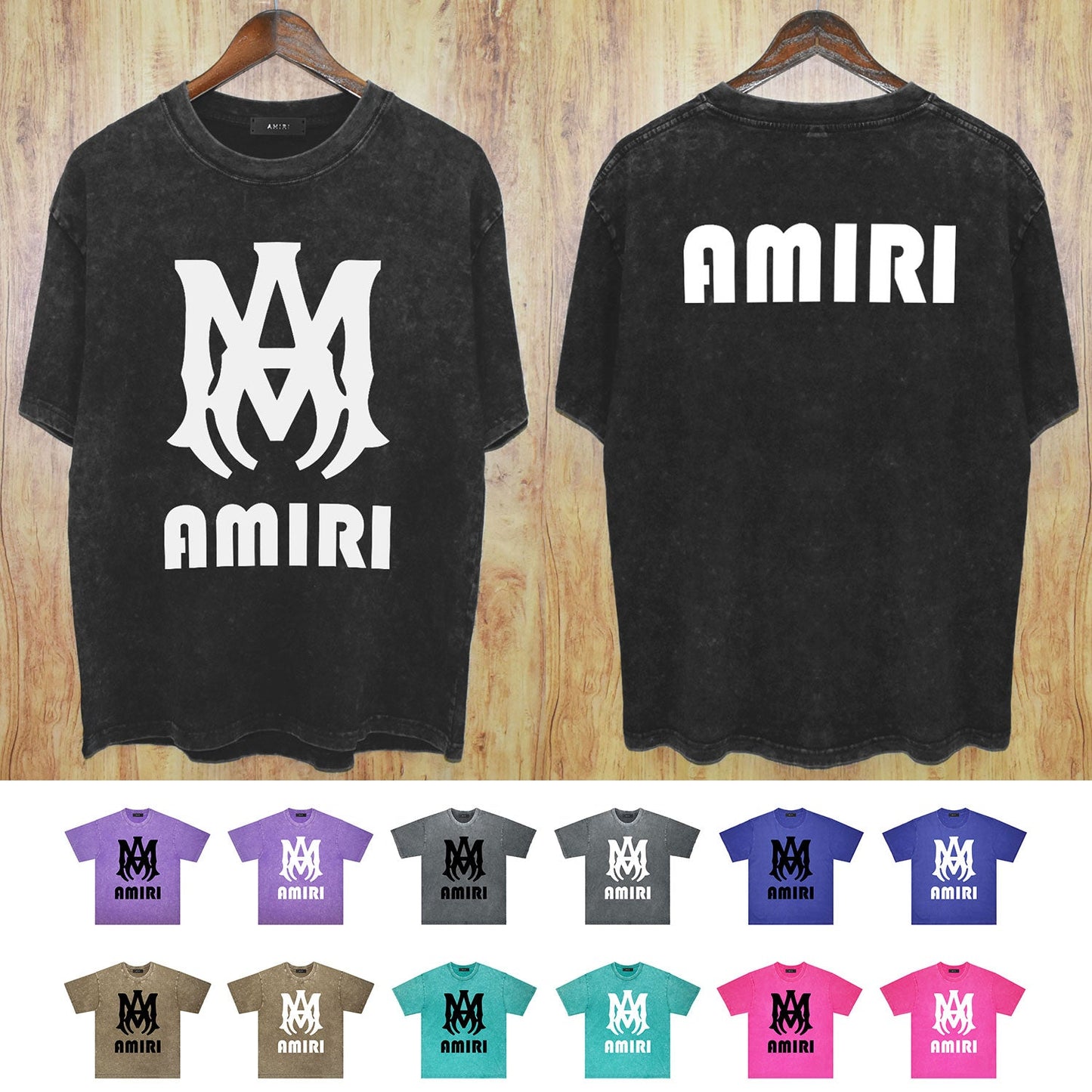 Amiri Washed Distressed T Shirt Printed Trendy Pure Cotton