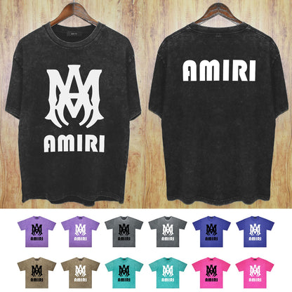 Amiri Washed Distressed T Shirt Printed Trendy Pure Cotton