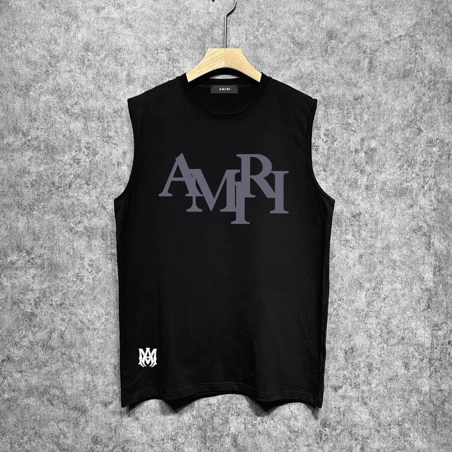 Amiri tank top all gray overlapping letterprinting