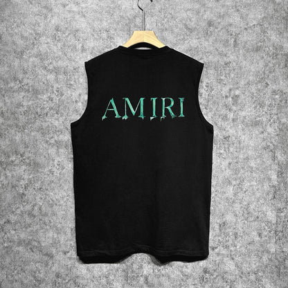 Amiri tank top splash paint simple letterprinting