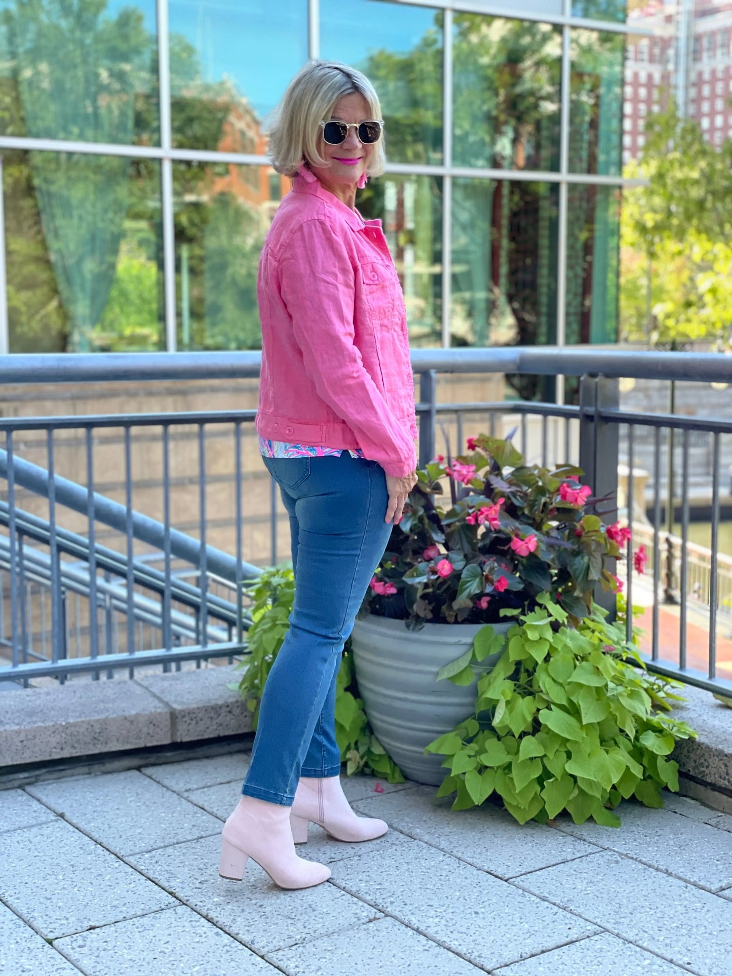 LULU B FLAMINGO PINK LINEN JACKET