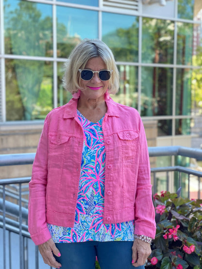 LULU B FLAMINGO PINK LINEN JACKET