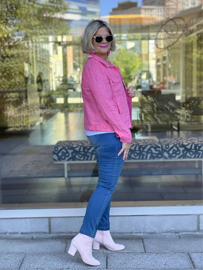 LULU B FLAMINGO PINK LINEN JACKET
