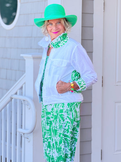 HARBOR  LIGHTS SAILBOAT GREEN MAXI DRESS