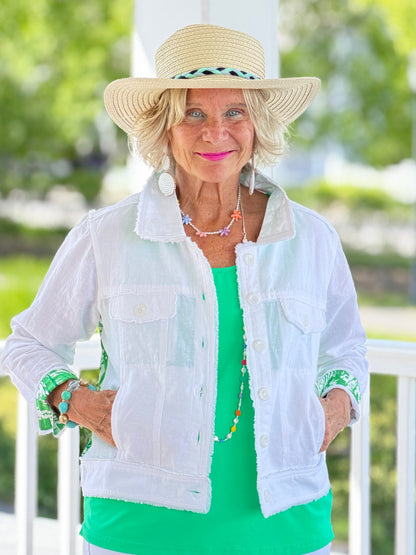 HARBOR LIGHTS GREEN LINEN JACKET