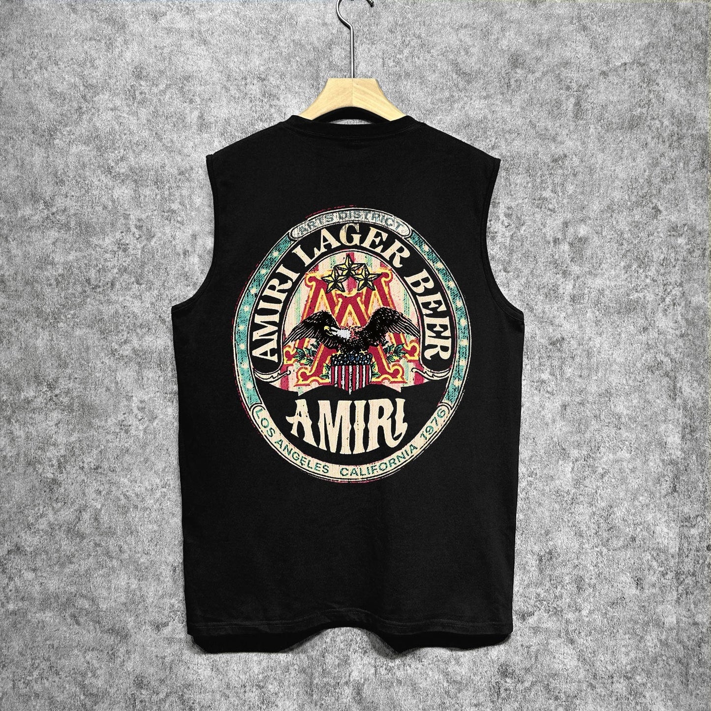 Amiri tank top oil painting flying eagle printing