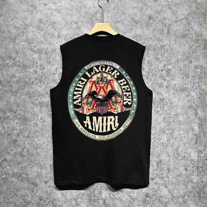 Amiri tank top oil painting flying eagle printing