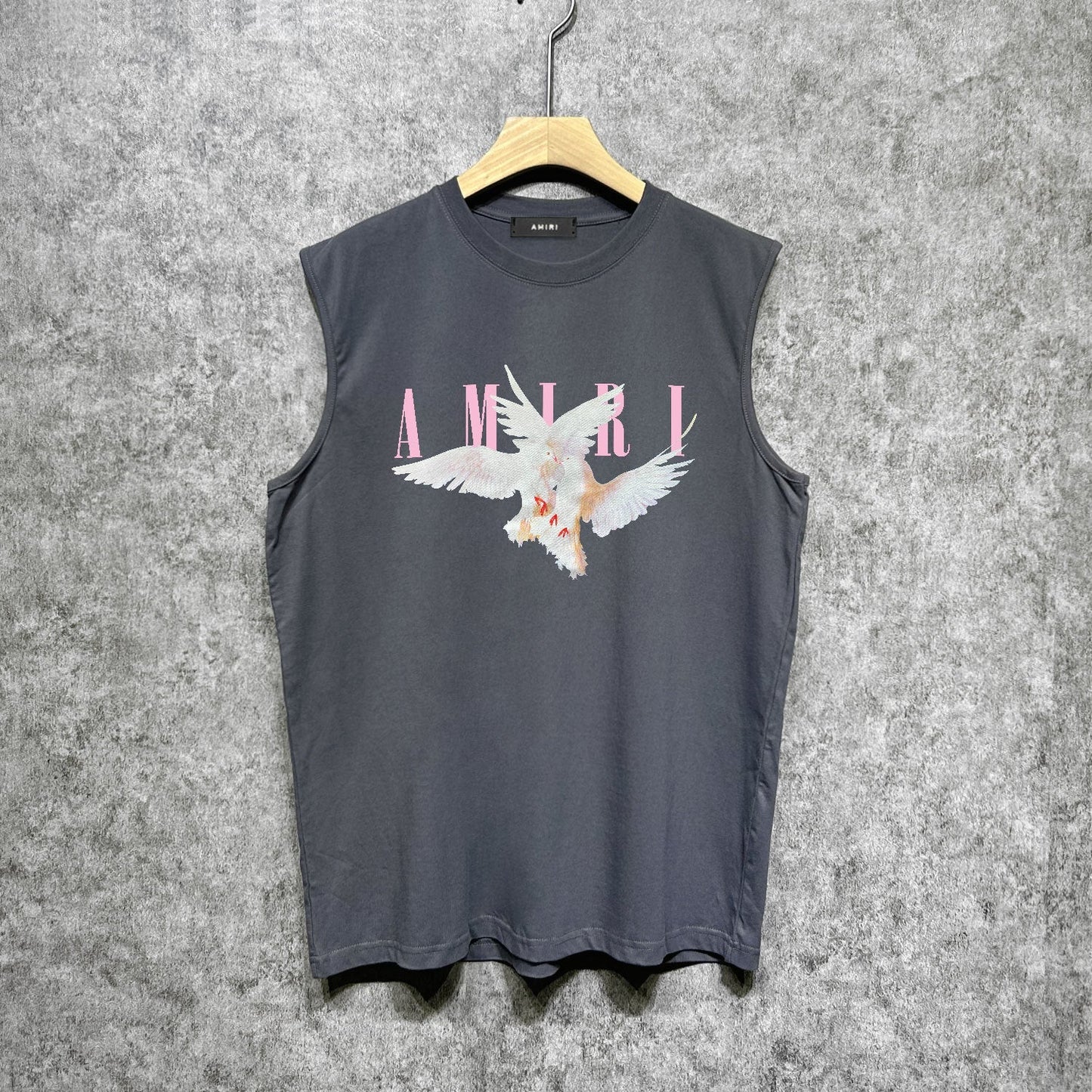 Amiri tank top pink peace dove printing