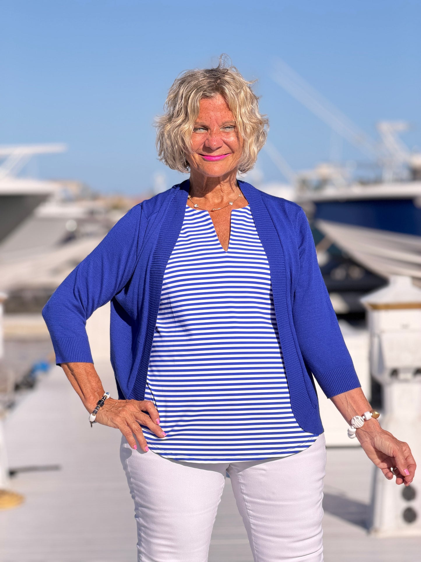 HARBOR BLUE SLEEVELESS TANK