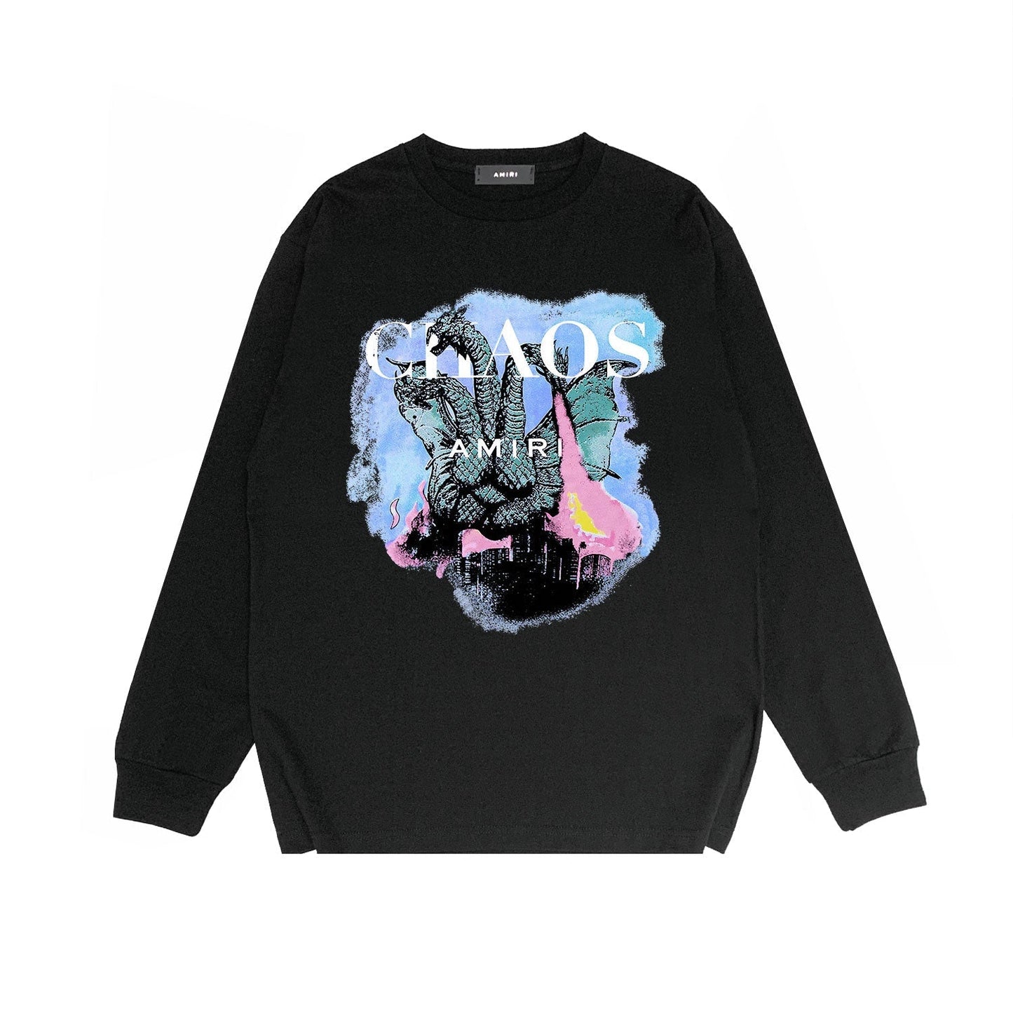Amiri Long Sleeved Shirt Printed Trendy Pure Cotton