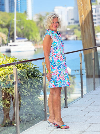 LULU B PARADISE GARDEN RUFFLE DRESS