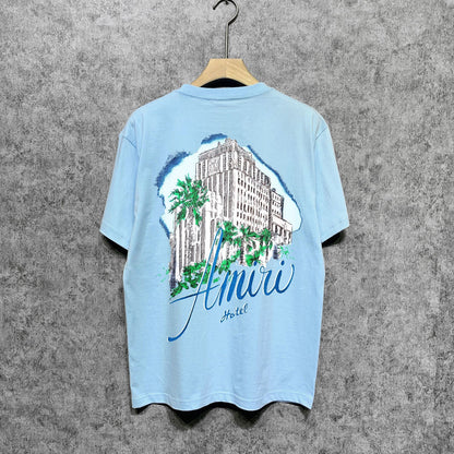 Amiri t shirts city forest printing short sleeve