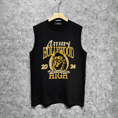 Amiri tank top lion printing