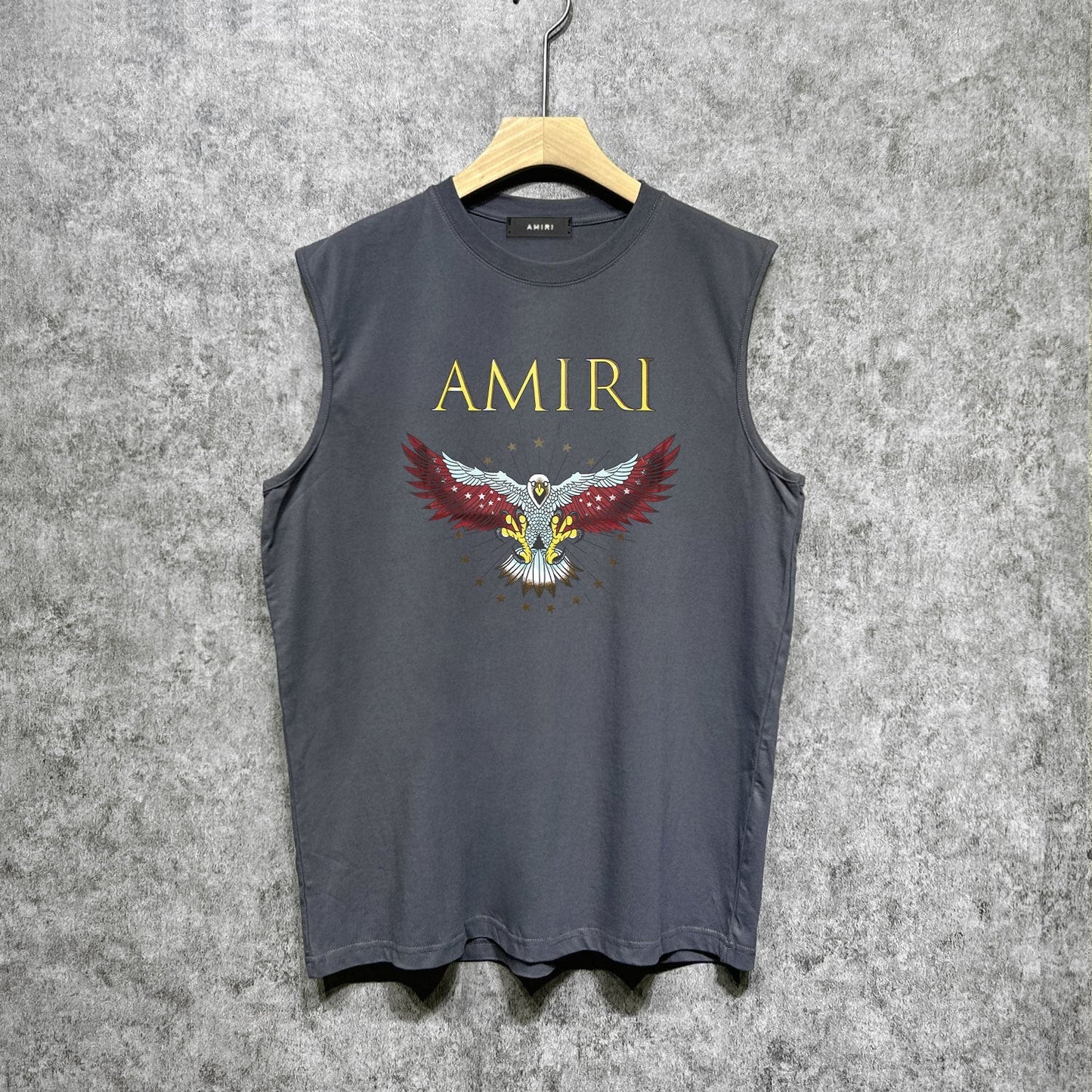 Amiri tank top five-pointed star flying eagle printing