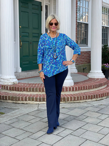 FANTASIA BLUE ASYMMETRIC TOP