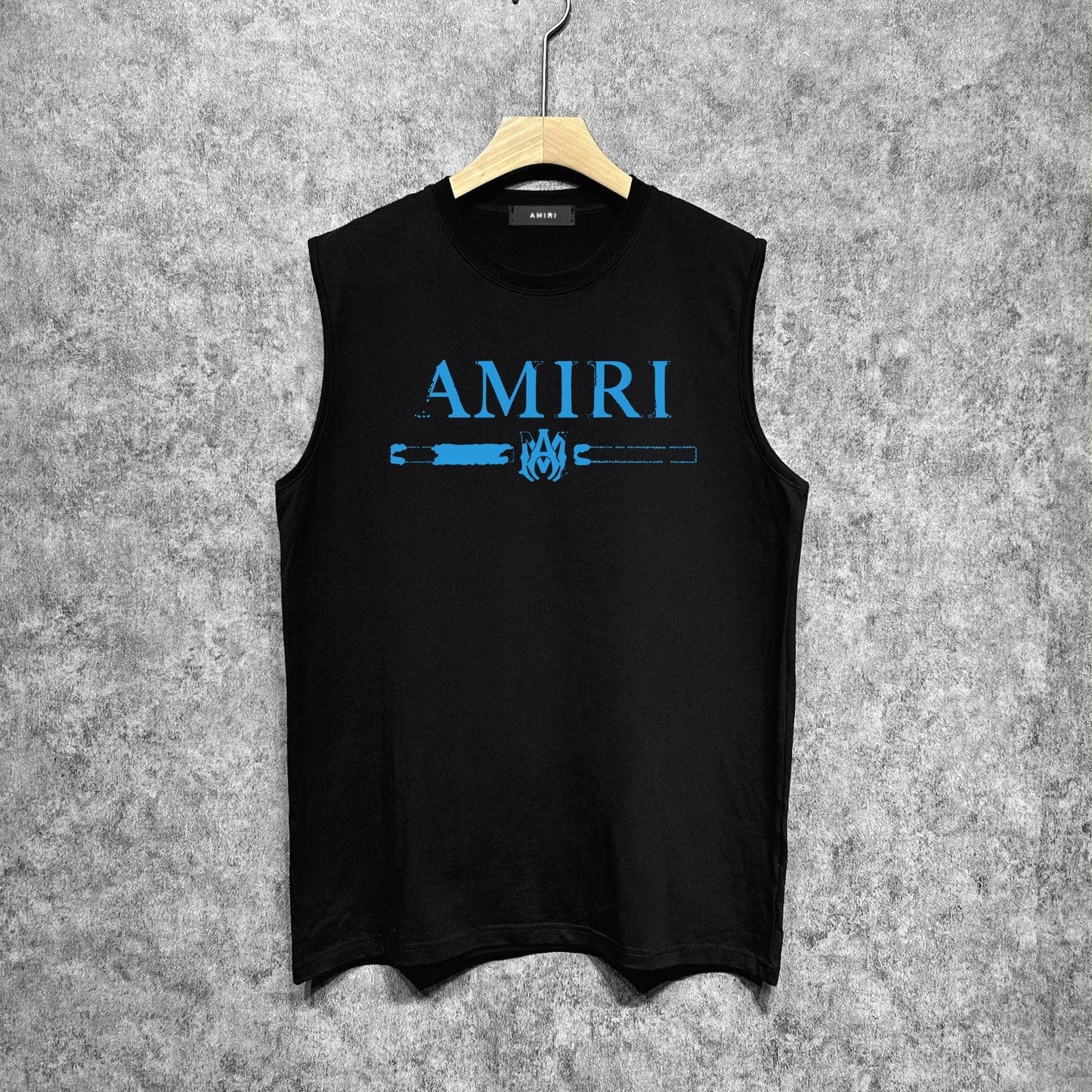 Amiri tank top with damaged letter horizontal stripesprinting