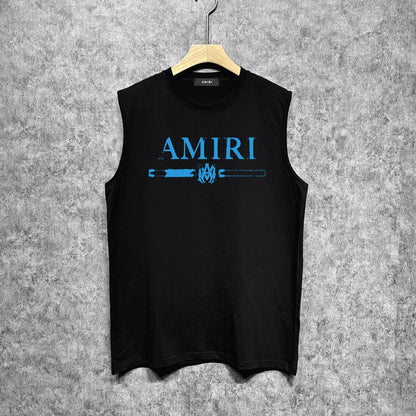 Amiri tank top with damaged letter horizontal stripesprinting