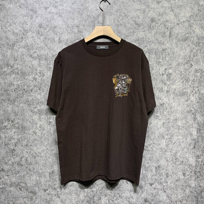 Amiri t shirts hollywood golden dragon printing short sleeve