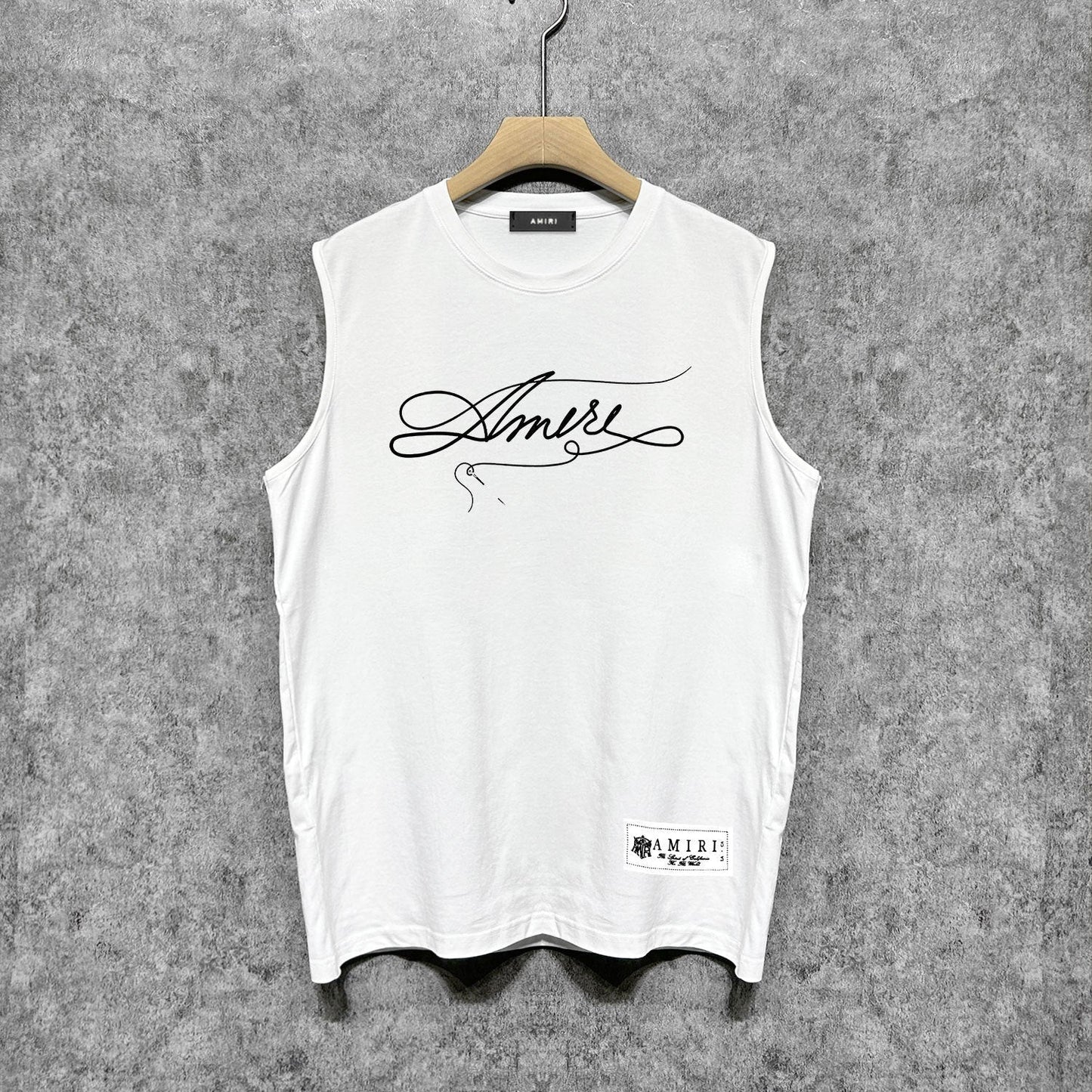Amiri tank top needlework letterprinting