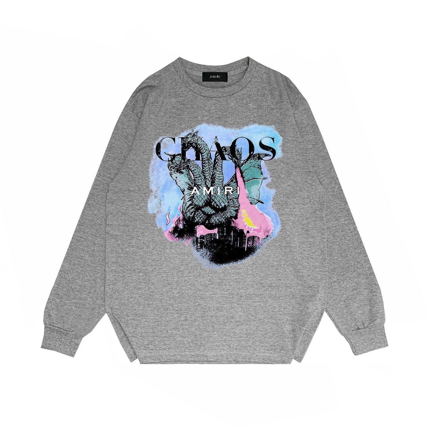 Amiri Long Sleeved Shirt Printed Trendy Pure Cotton