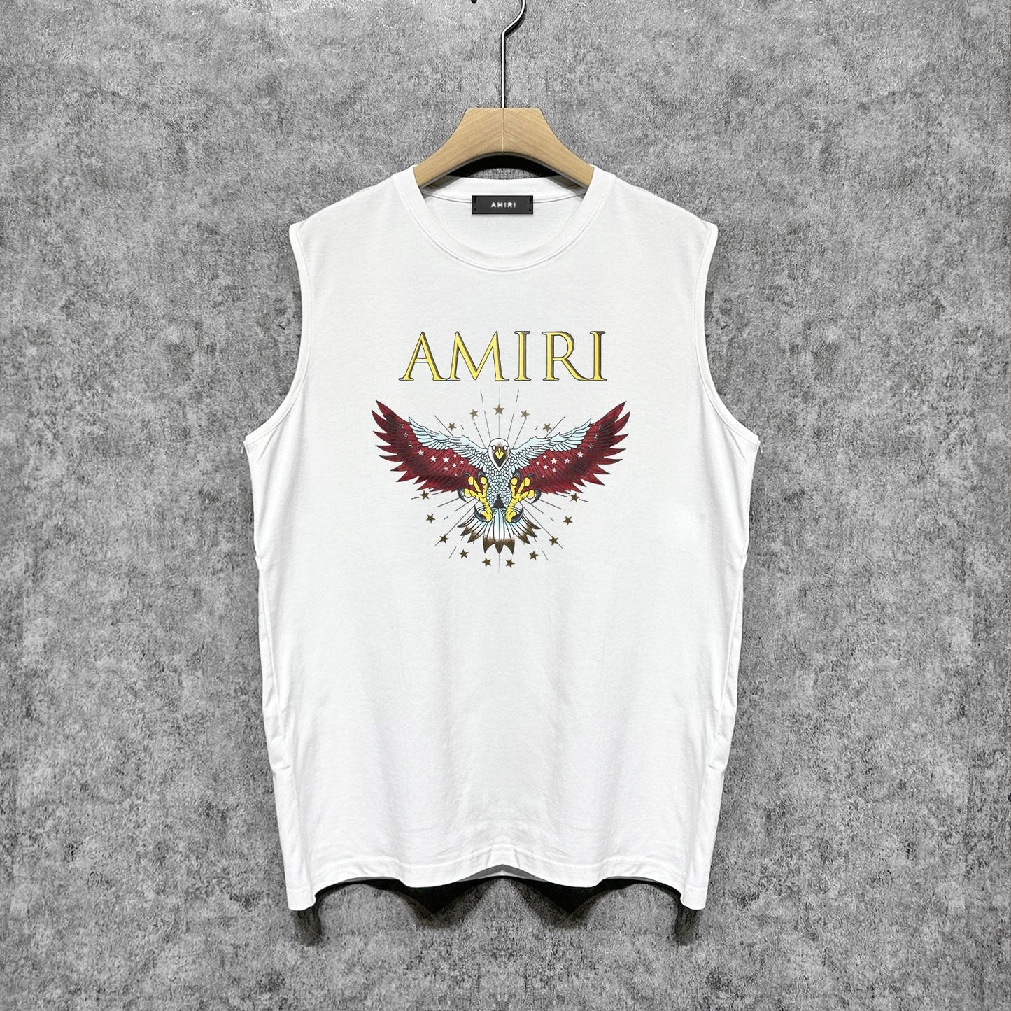 Amiri tank top five-pointed star flying eagle printing
