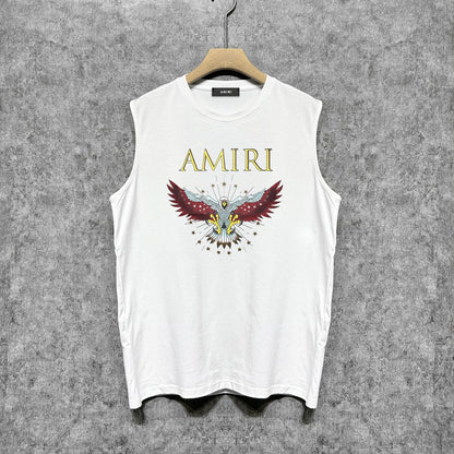 Amiri tank top five-pointed star flying eagle printing