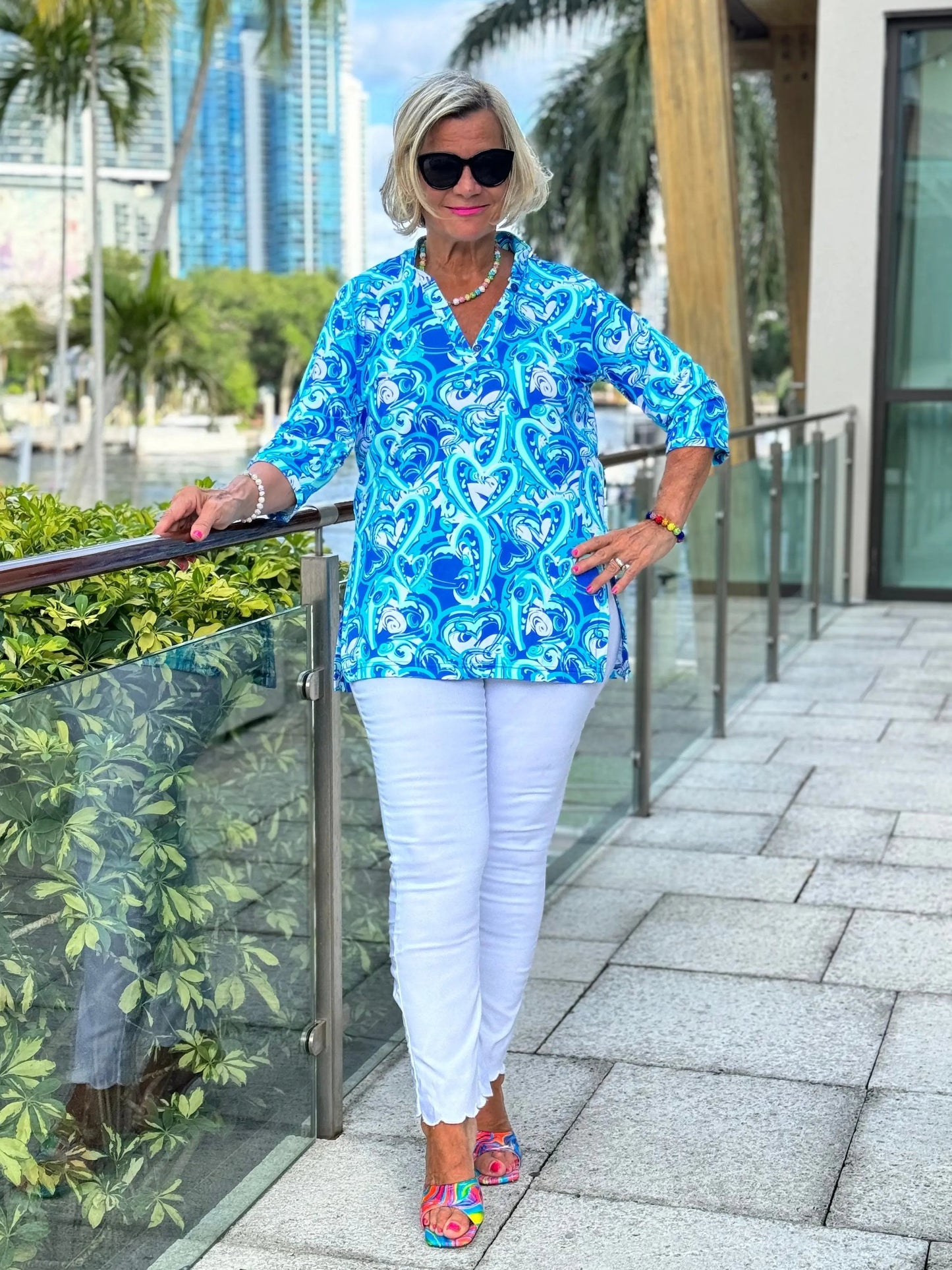 BLUE DREAMING HEARTS TUNIC