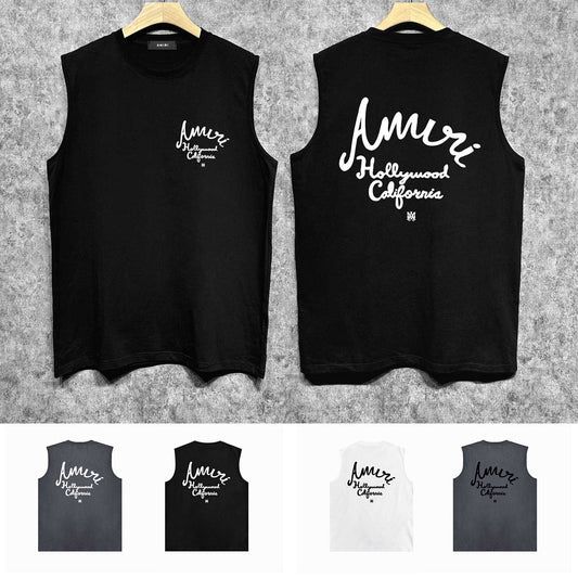 Amiri tank top california hollywood letterprinting