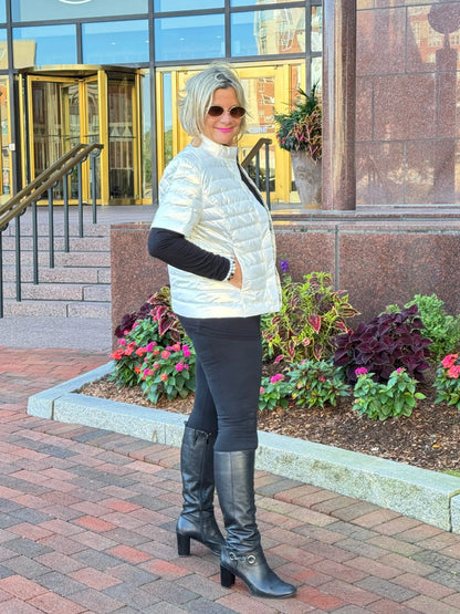 LULU -B SNOW GOLD SHORT SLEEVE PUFFER