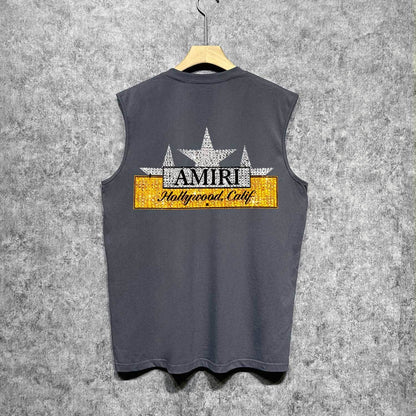 Amiri tank top five-pointed star nameplate printing