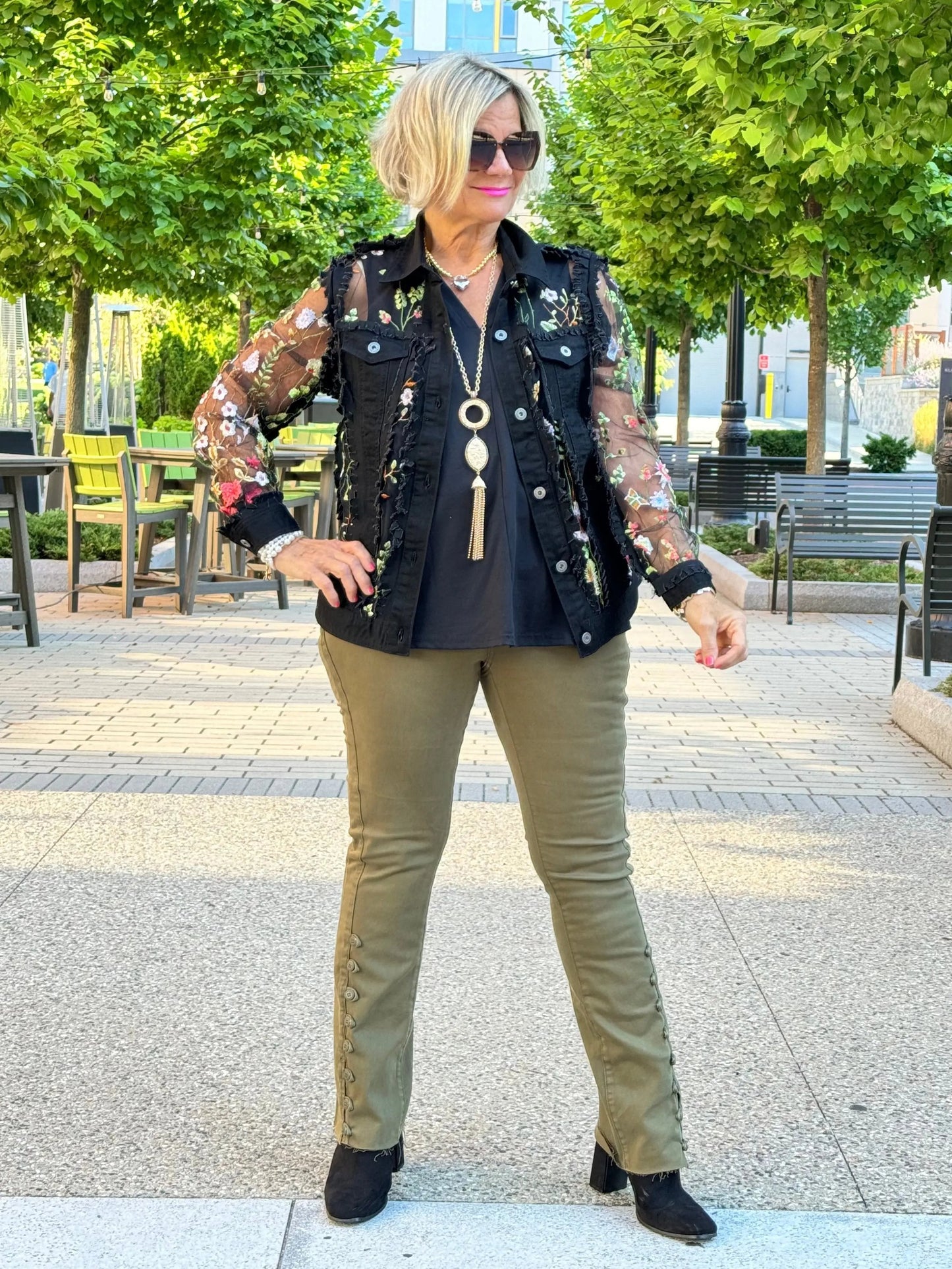 Ethyl The Long  Olive Lean Flair Jean - Elevated