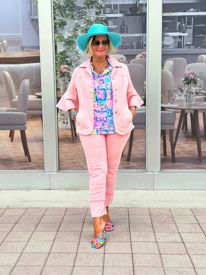 Ethyl Easy Breeze Pink Crop Pant - Gravity