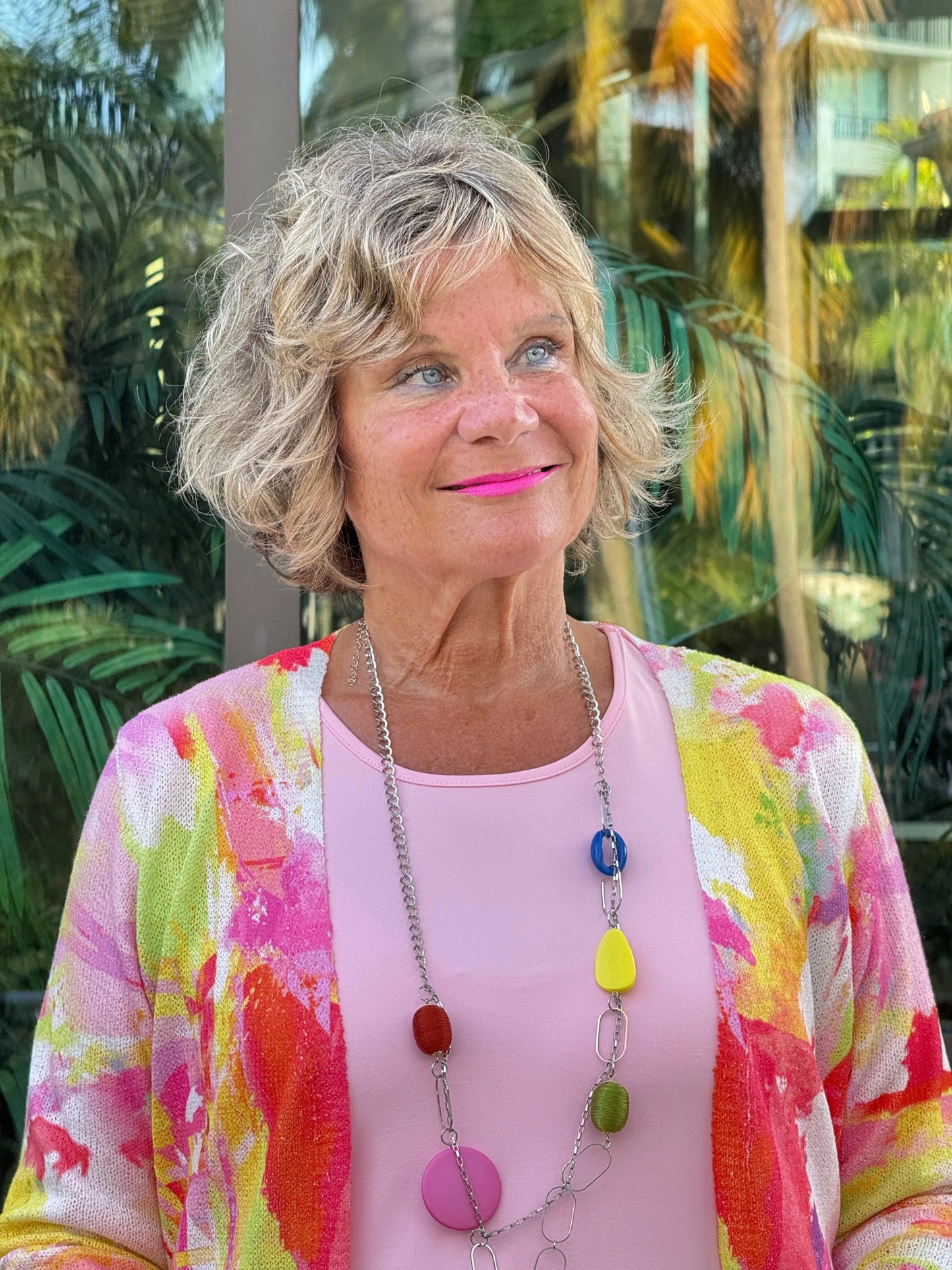 ETHYL PINK WATERCOLOR CARDIGAN