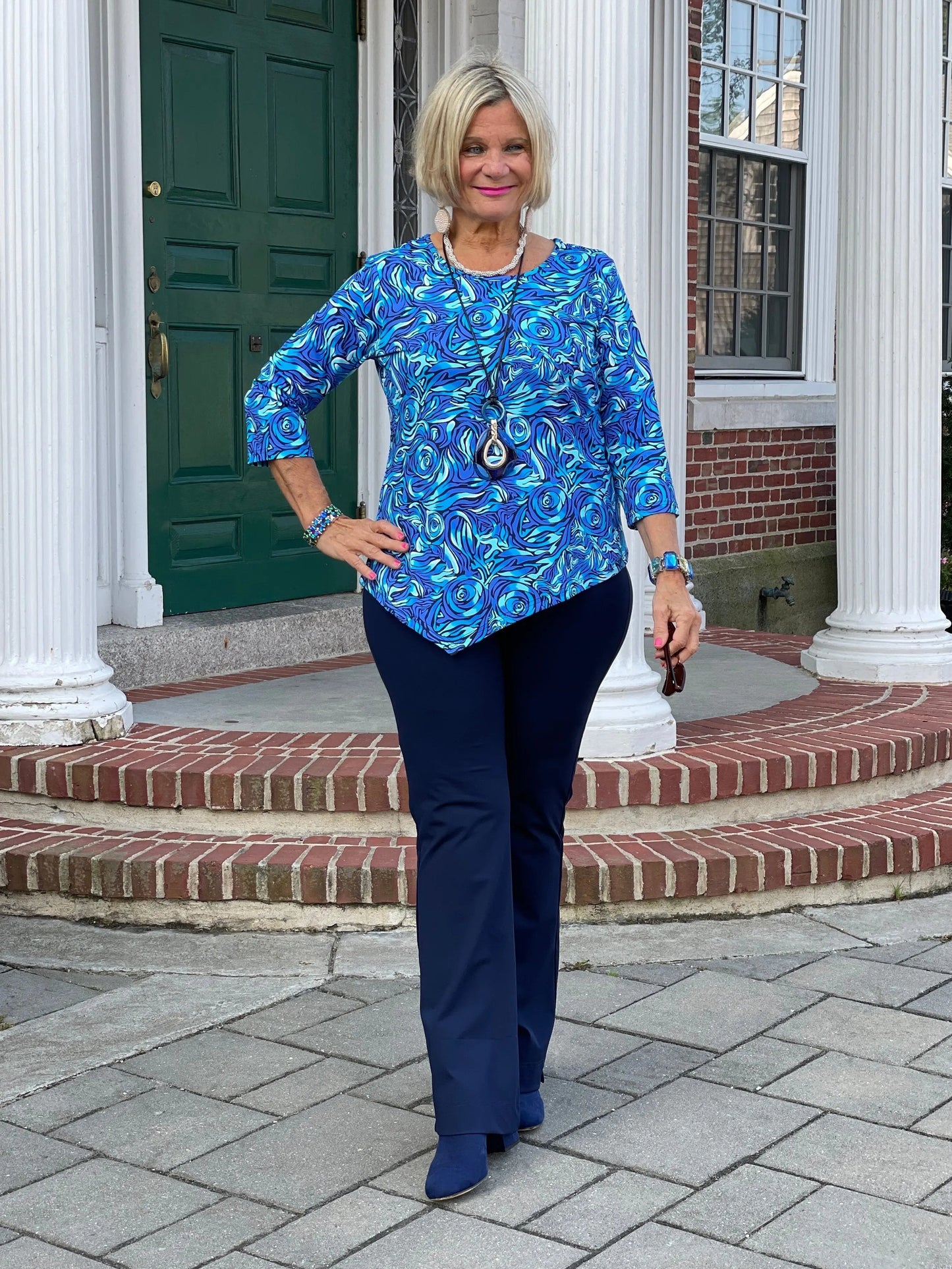 FANTASIA BLUE ASYMMETRIC TOP