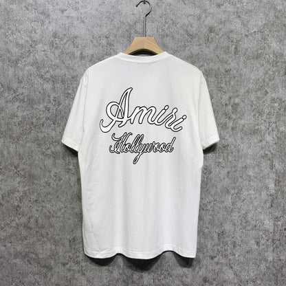 Amiri t shirts letter padded printing short sleeves