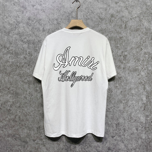 Amiri t shirts letter padded printing short sleeves