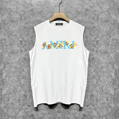 Amiri tank top floral letterprinting