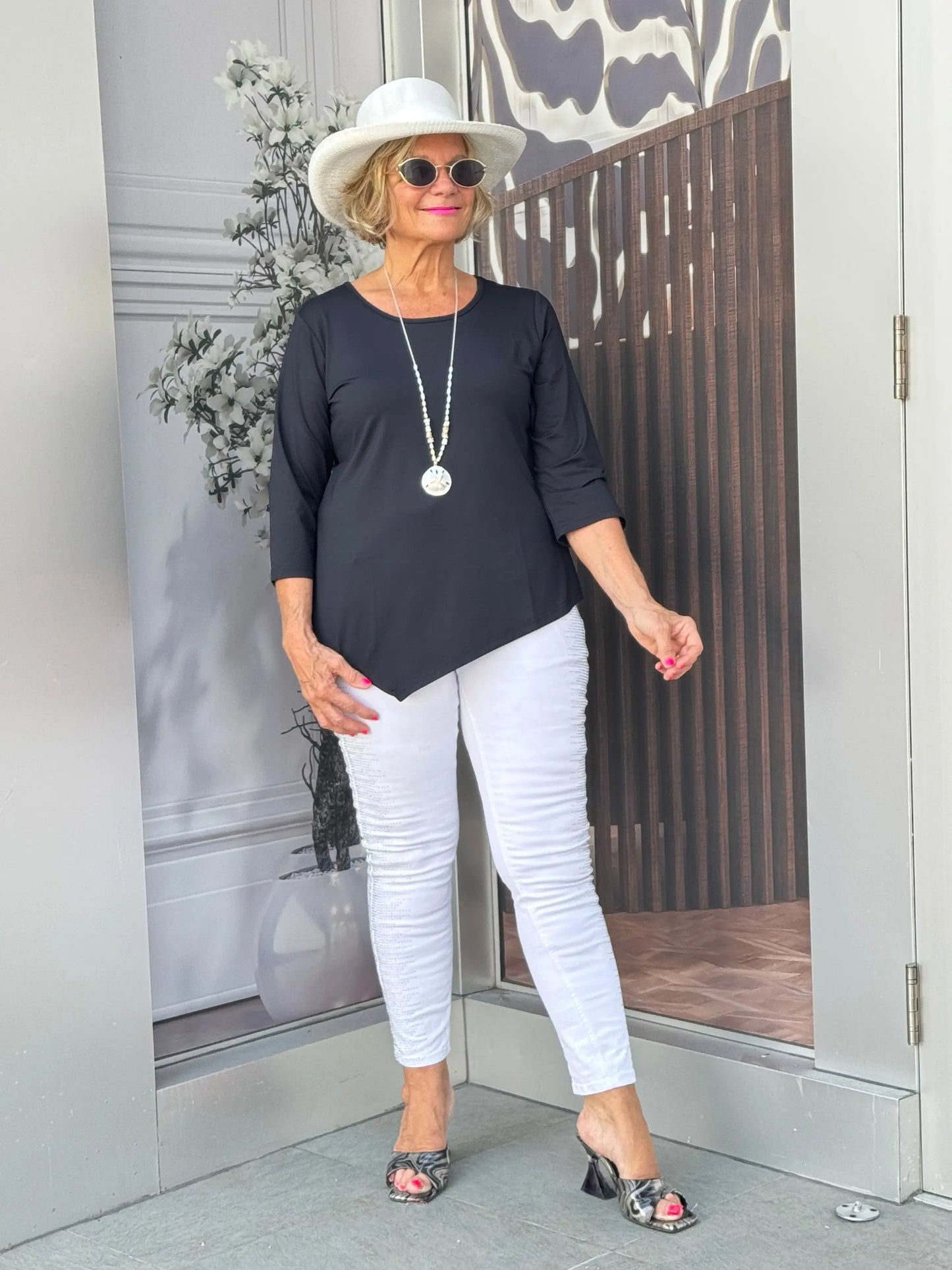 BLACK ASYMMETRIC TOP